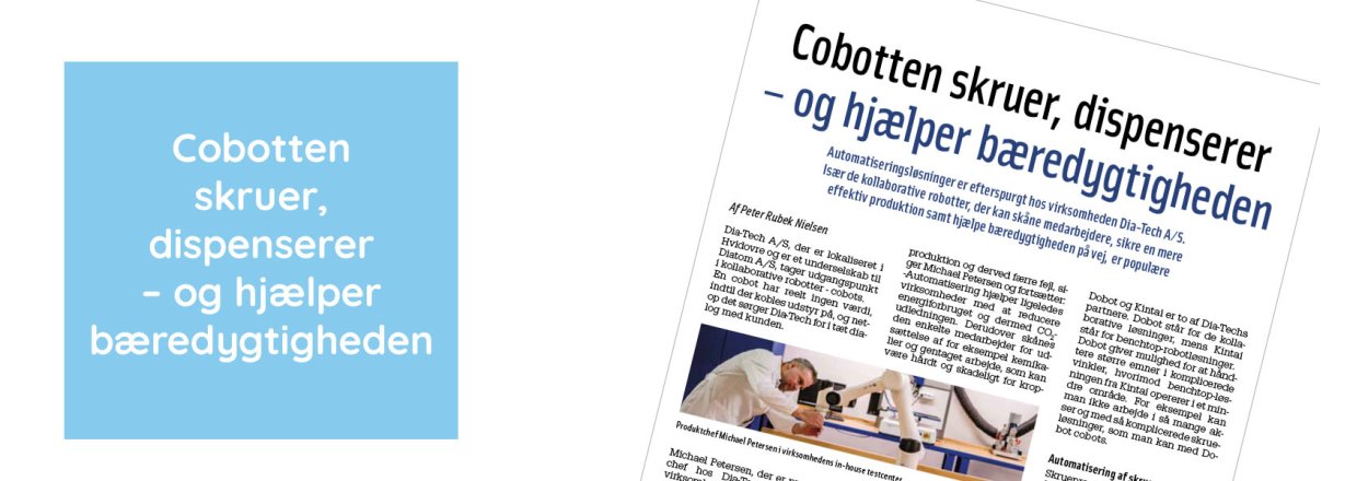 Cobotten skruer, dispenserer  og hjlper bredygtigheden p vej